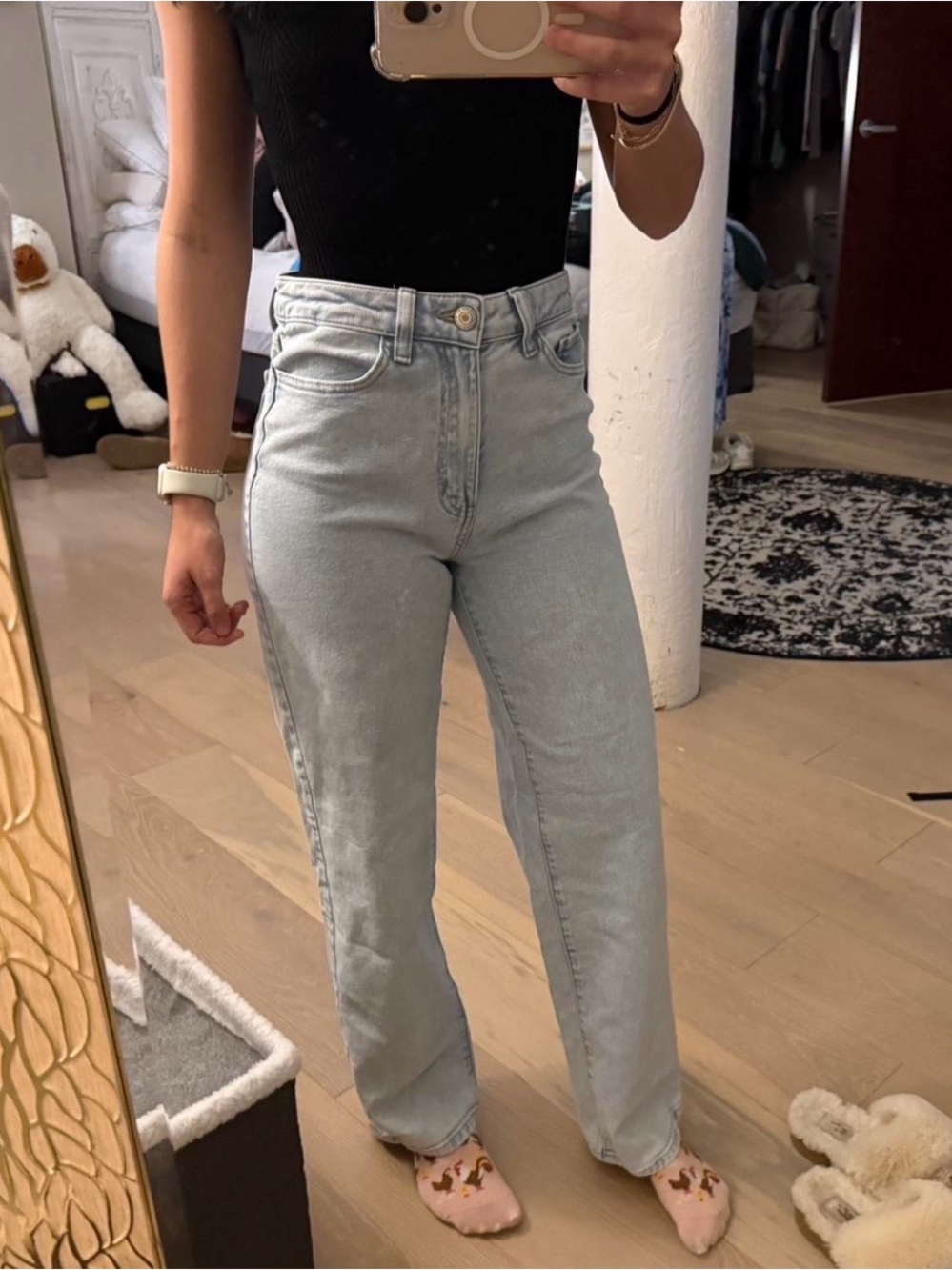 SO Light Blue High-Rise Straight Leg Jeans